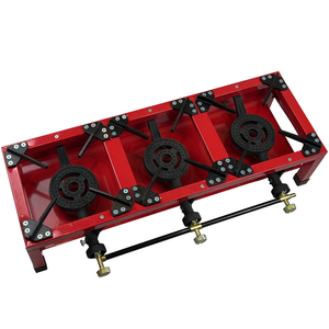 Estufa de <span class=keywords><strong>Gas</strong></span> Roja para Exteriores con 3 Quemadores de <span class=keywords><strong>Propano</strong></span>, Parrilla para Barbacoa, con Regulador de 5 PSI - Product Image 2