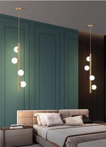 Boule de verre nordique lampes suspendues chambre chaude lampe de chevet Art Restaurant salon Bar Double tête suspension lampe décor luminaire - Product Image 6
