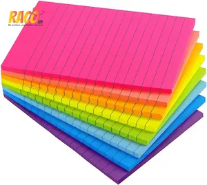 4X6 in 8 pads bright Line Sticky Notes Bright Ruled Post Sticky Colorful Super Sticking Power Memo Pads Its Strong Adhesive