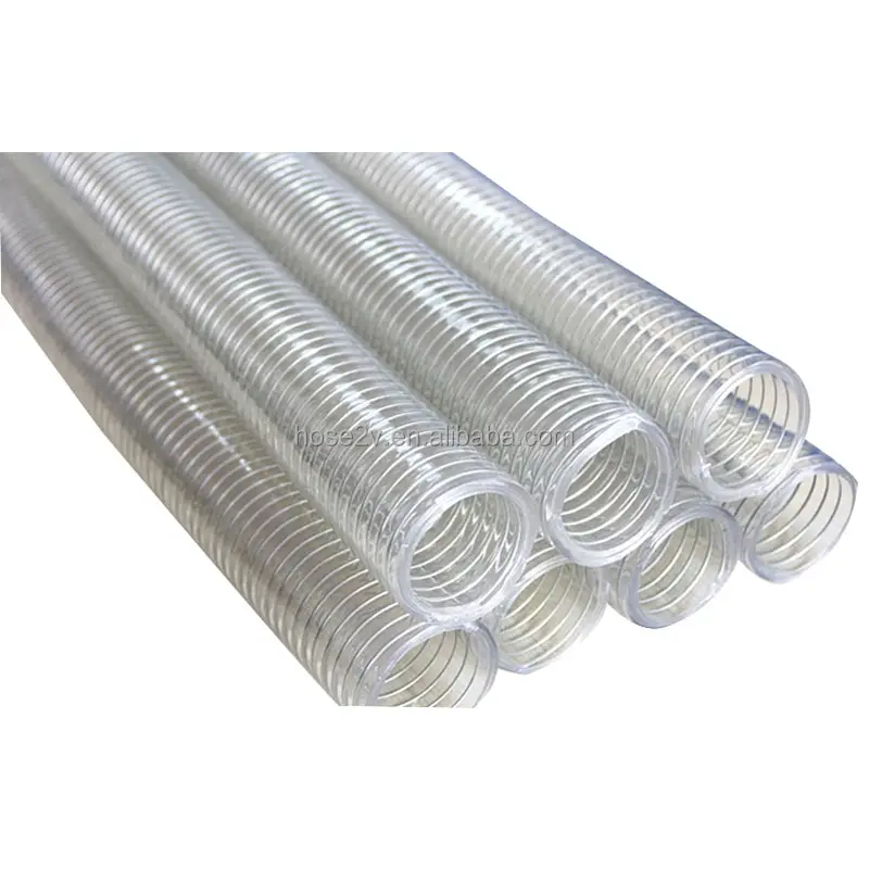 pvc spring steel wire soft hose good flexible for water delivery 50mmx50m