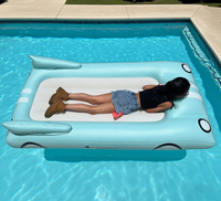 Portable Inflatable Children's Bed with Safety Bumper and Air Pump Foldable for Car Hotel or Home Use for Travel Pool Bed
