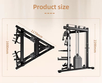 Rack de musculation multifonctionnel compact pour petits espaces, équipement d'entraînement complet à domicile avec système de câble pour tractions verticales, appareil de fitness polyvalent
