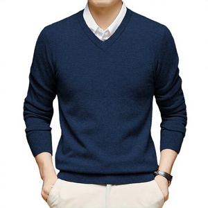 Breathable Autumn Winter Lounge <b>Shirt</b> V-neck Long Sleeve Anti-wrinkle Quick Dry Anti-shrink 360g Solid Color Casual Men - Product Image 3