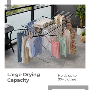 Expandable Foldable Laundry Stand X-Frame Metal Drying <b>Rack</b> Large Size Balcony Storage <b>Rack</b> for Indoor Outdoor - Product Image 4