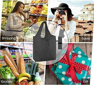 Bolsa de Compras Plegable de Poliéster Reutilizable Grande, Diseño Personalizado de Fábrica, para Supermercado, con Logotipo - Product Image 6