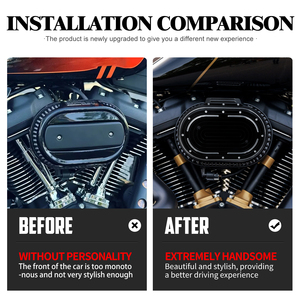 Motorcycle Airbox Cover for Harley Softail Touring Road King M8 114 107 Twin Cam Oval Air Cleaner Trim Aluminum <strong>Matte</strong> Black - Product Image 4