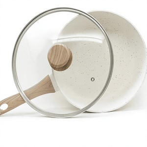 Sartén de aluminio en oferta, sartén para saltear con revestimiento antiadherente para estufas de gas e inducción. - Product Image 1
