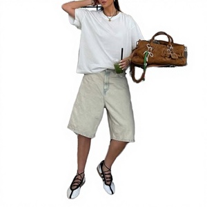 Pantalones Cortos de Mezclilla para Hombre, Estilo Vintage, Transpirables, Ecológicos, Cintura Media, Lavado Claro, Azul/Negro, Corte Holgado, Verano 2026 - Product Image 1