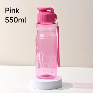 Botella de Agua de Plástico Transparente Ecológica de 550 ml, Vaso Deportivo Portátil para Beber al Aire Libre, para Estudiantes, Escuela, Gimnasio, Viajes - Product Image 4