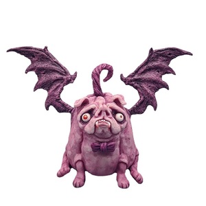 Halloween resina Pug scultura Pug Dog figurine Halloween decorazione natalizia scultura animale statua d'arte - Product Image 1