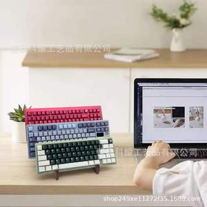 Soporte de madera para teclado, organizador de escritorio de 3 niveles, estante de almacenamiento para uso en el hogar y la oficina - Product Image 2