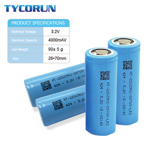 Tycorun 3,2 v 26700 batería 4000MAh li-ion células lifepo4 célula cilíndrica 26700 4Ah de la batería de litio