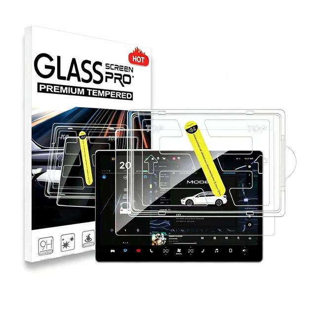 Hot Sale Anti-Scratch 9H clear Tempered Glass Car Navigation Screen Protector Easy Installation Kit for Tesla Model 3 Y S