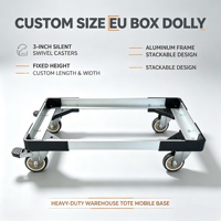 Chariot à plateaux à quatre roues, dimensions personnalisées, hauteur 3 pouces, frein silencieux, cadre en aluminium pivotant, logistique d'entrepôt, shopping