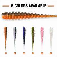 Leurre souple Hunthouse 75mm 1.9g, type ver à queue de ciseaux, pour la pêche, leurre souple en plastique à queue aiguille, vers oscillants pour la pêche
