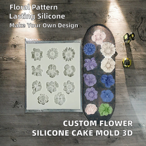 SILIKOLOVE Eco-Friendly Food Grade <b>Silicone</b> Mold Flower Shape Dishwasher Safe Baking Decorating <b>Tools</b> - Product Image 2