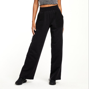 <span class=keywords><strong>Pantalon</strong></span> de jogging en coton évasé pour <span class=keywords><strong>femme</strong></span>, Logo personnalisé avec poches, <span class=keywords><strong>pantalon</strong></span> de bureau en molleton épais empilé, coupe ample - Product Image 1