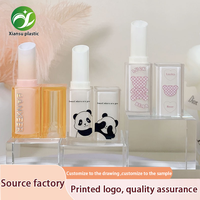 Diseño popular, patrón de Panda chino, tubo de lápiz labial cuadrado de dos pisos, contenedor de bálsamo labial con tubo de lápiz labial personalizado