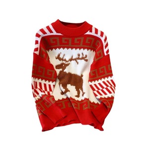 Maglione Jacquard di natale con girocollo a girocollo maglione <span class=keywords><strong>rosso</strong></span> lavorato a <span class=keywords><strong>maglia</strong></span> Oem personalizzato 2025 - Product Image 5
