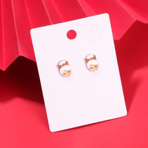 डायमंड क्रिसमस एल्क अदरक स्नोमैन स्टेनलेस स्टील की बालियां असममित एक्स्मास उपहार गहने कान स्टड महिलाओं के लिए - Product Image 5