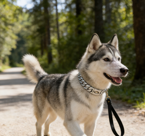 Wunderbares Luxus-Hundehalsband aus Edelstahl für den Außenbereich mit Öko-Nieten-Design - Product Image 6