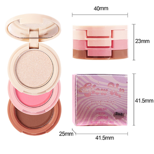 Palette Trucco Viso 3 in 1 Multifunzionale: Illuminante, Blush e Contouring in Polvere Compatta per il Make-<span class=keywords><strong>up</strong></span> Quotidiano - Product Image 4