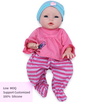 Poupée Reborn réaliste en silicone solide de 13 pouces, fonction boire et uriner, jouet de simulation bébé garçon/fille pour enfants, cadeau