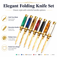 Couteau pliant italien Stiltto, lame ondulée en acier inoxydable 440, manche en résine, 7 couleurs, couteau de poche, collection cadeau, vente en gros OEM