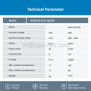Ventiladores de Extracción Industriales ebmpapst W3G910-LV12-36/F01, Ventiladores Axiales para Techos de Enfriadores Secos AHU - Product Image 3