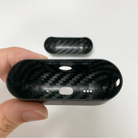 Étui en fibre de carbone noir mat ultra-fin de luxe de haute qualité pour AirPods 3, housse de protection antichoc