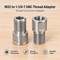 Adaptateur fileté femelle M22 vers mâle 1-1/4"-7 UNC pour connexion de machine de forage diamanté