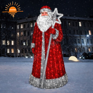 Nouveau design de motif lumineux 3D de Noël pour extérieur, affichage commercial LED de Père Noël et de Mère Noël pour les projets de décoration urbaine - Product Image 1