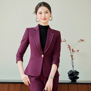Women's Suit Set Long Sleeve Professional Formal Wear Office Lady Anti-Wrinkle Polyester Worsted 2025 Spring Autumn New Style - Product Image 3