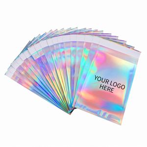 Sobres de Correo Holográficos Personalizados, Sobres de Envío Planos de Lámina Arcoíris, Bolsas de Envío Reciclables Autoadhesivas Láser Grandes - Product Image 1