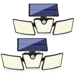 Extérieur étanche IP65 3 tête détecteur de mouvement 265 led haute lumen cour solaire <span class=keywords><strong>applique</strong></span> murale pour garage jardin paysage patio - Product Image 2