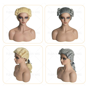 Fujia ad alta temperatura capelli mascherata colonia maschile barocco Cosplay avvocato giudice <span class=keywords><strong>parrucca</strong></span> in fibra chimica - Product Image 6