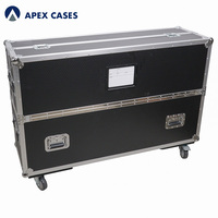 APEX CASES - Estuche de Aluminio Personalizado de Alta Resistencia para Monitor de Pantalla Plana LED LCD Plasma TV, Estuche de Transporte Ajustable Doble de 43-50 Pulgadas