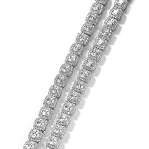 UWIN Collana Tennis Placcata Oro di Lusso, Bracciale Bling con Zirconi Baguette da 7MM, Collana Choker alla Moda, Gioielli Donna Uomo - Grande Successo - Product Image 3