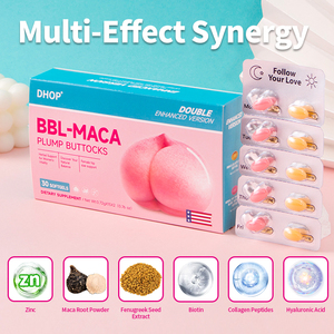 Mezcla Herbal Natural para las Curvas del Cuerpo Femenino, Extracto de Raíz de <span class=keywords><strong>Maca</strong></span> y Fenogreco <span class=keywords><strong>en</strong></span> Cápsulas Blandas con Zinc y Isoflavonas de Soya - Product Image 2