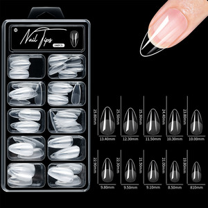 100 pièces Capsules d'ongles en <span class=keywords><strong>gel</strong></span> souple, forme amande carrée, semi-mates, à couvrance totale, à presser, pour <span class=keywords><strong>extension</strong></span> de <span class=keywords><strong>gel</strong></span>, à retirer par trempage - Product Image 3