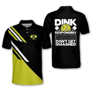 Kaus Polo kerah picleball pria, seragam olahraga kualitas tinggi cepat kering pakaian lengan pendek Pickleball - Product Image 1