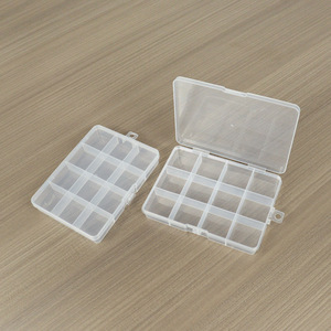 Transparent Plastic <b>Storage</b> <b>Box</b> 12 Compartment Fixed Division For Fishing Gear Medicine Jewelry Screw Organizing Rectangle Shape - Product Image 2