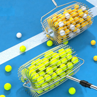 Ramasseur de balles roulant réglable en acier inoxydable pour tennis, golf et pickleball