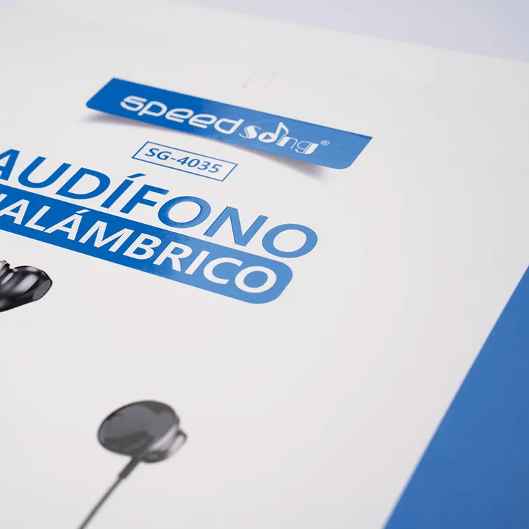 Custom logo scatola di carta bianca con appendiabiti in plastica per auricolari scatola di cartone bluetooth all'ingrosso auricolare scatola di imballaggio