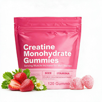 Gummies de créatine monohydrate OEM saveur fraise, complément sportif, 2 gummies par jour pour la gestion de l'énergie des adultes