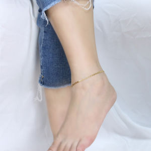 थोक कस्टम सर्वश्रेष्ठ विक्रेता के लिए 18K सोना मढ़वाया फ्लैट मरीना लिंक टखने कंगन महिलाओं पायल - Product Image 5