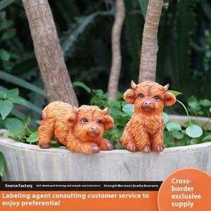 Hoogland Koe Alpenkoeienhars Handwerk Milieuvriendelijke Grensoverschrijdende Exclusieve Tuin Binnenplaats Keuken Bloempot Decoratie Klein - Product Image 5