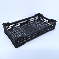 Caisses en plastique noir haute résistance pour fruits et légumes, paniers à raisins réutilisables, bacs à pêches, conteneurs à poires, petites boîtes de manutention