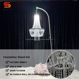 โคมระย้าลูกปัดอะคริลิครูปแบบเรียบพร้อมขาตั้งสำหรับทางเดินในงานแต่งงานและการตกแต่งเวที - Product Image 4