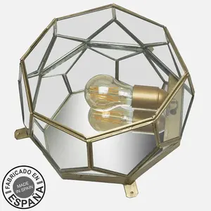 Lámpara de techo LED 1xE27, dimensiones 13x25x25 cm, estilo cuero, ideal para iluminar espacios y decorar interiores. - Product Image 1